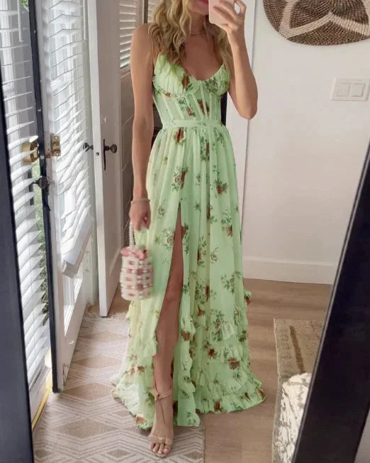 Robe midi à fleurs