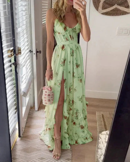 Robe midi à fleurs